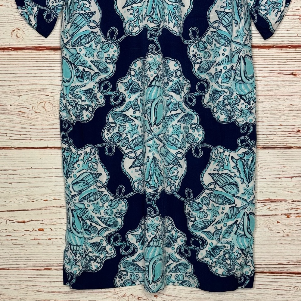 Lilly Pulitzer Everett Dress in Bright Navy Hey Big Sailor Sz M - Picture 5 of 12